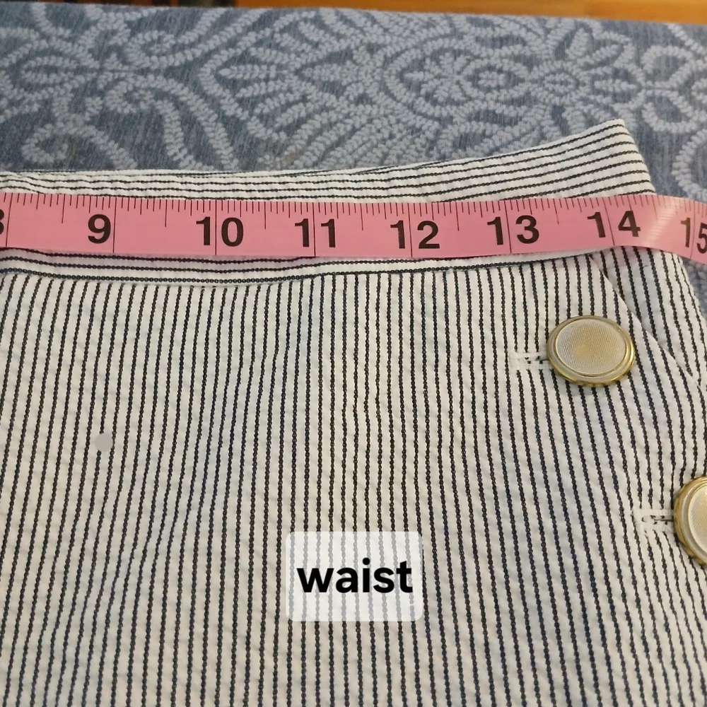 J Crew Women's 100% Cotton Gray Pinstripe Sailor Skirt Siize 00 - Picture 8 of 11